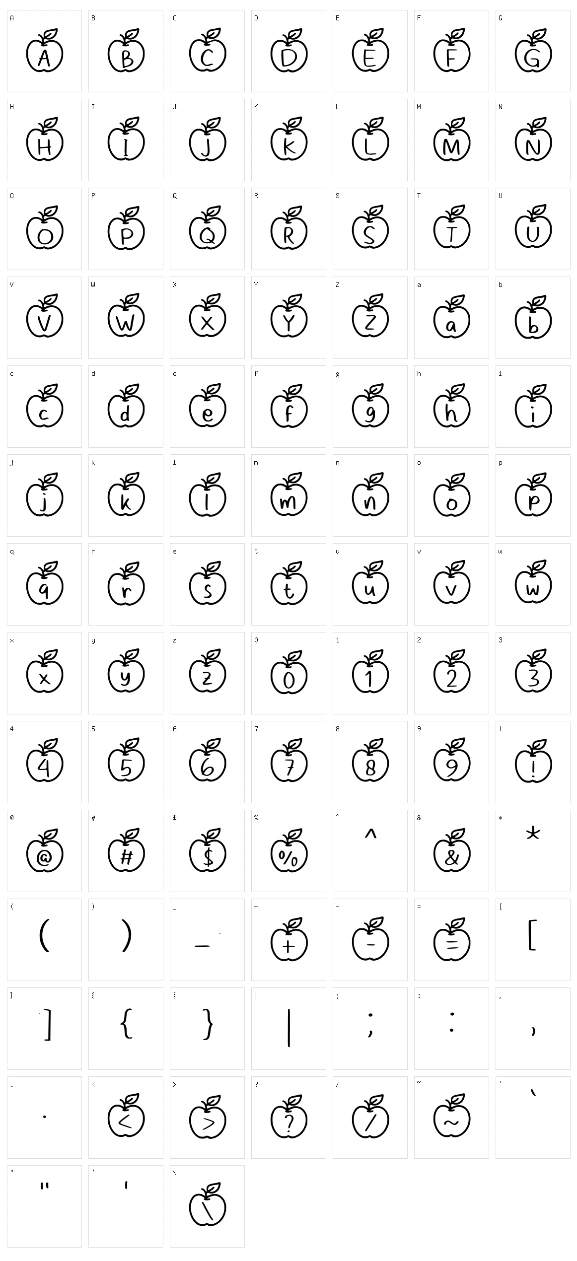 Apple Fruit Character Set