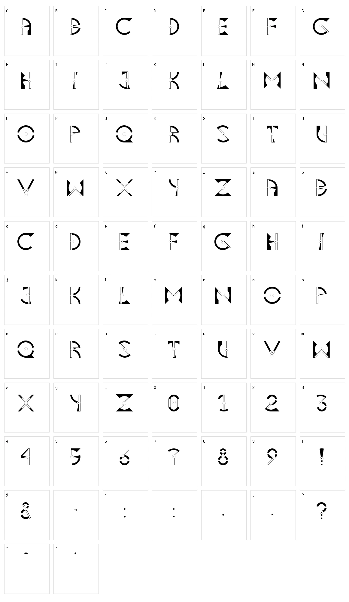 Asteria Character Set