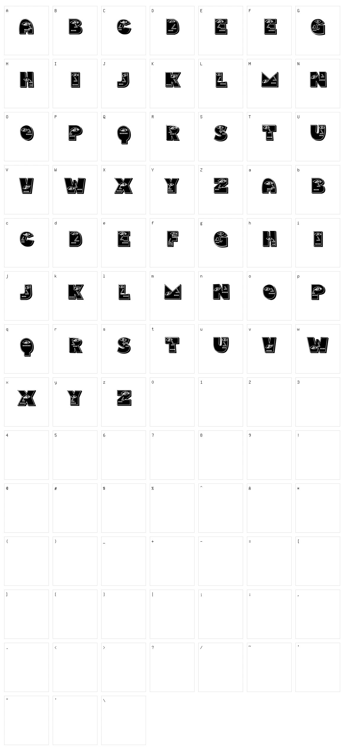Bahanalia Character Set
