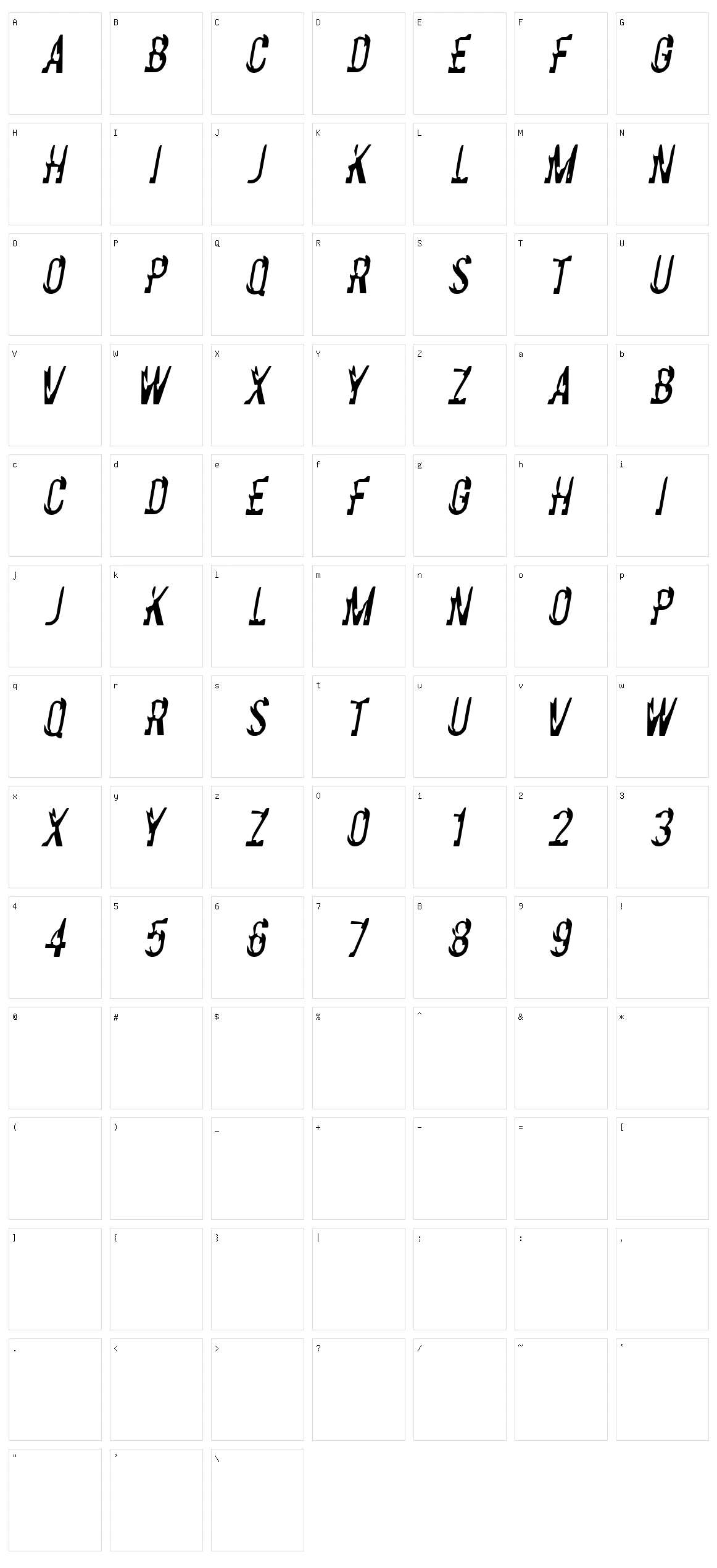 Basic Chrome Character Set
