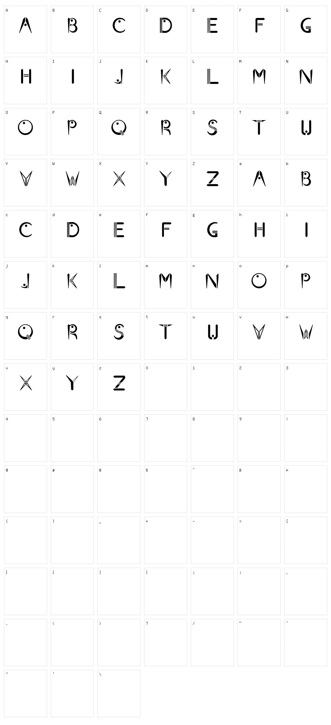 Beams Character Set