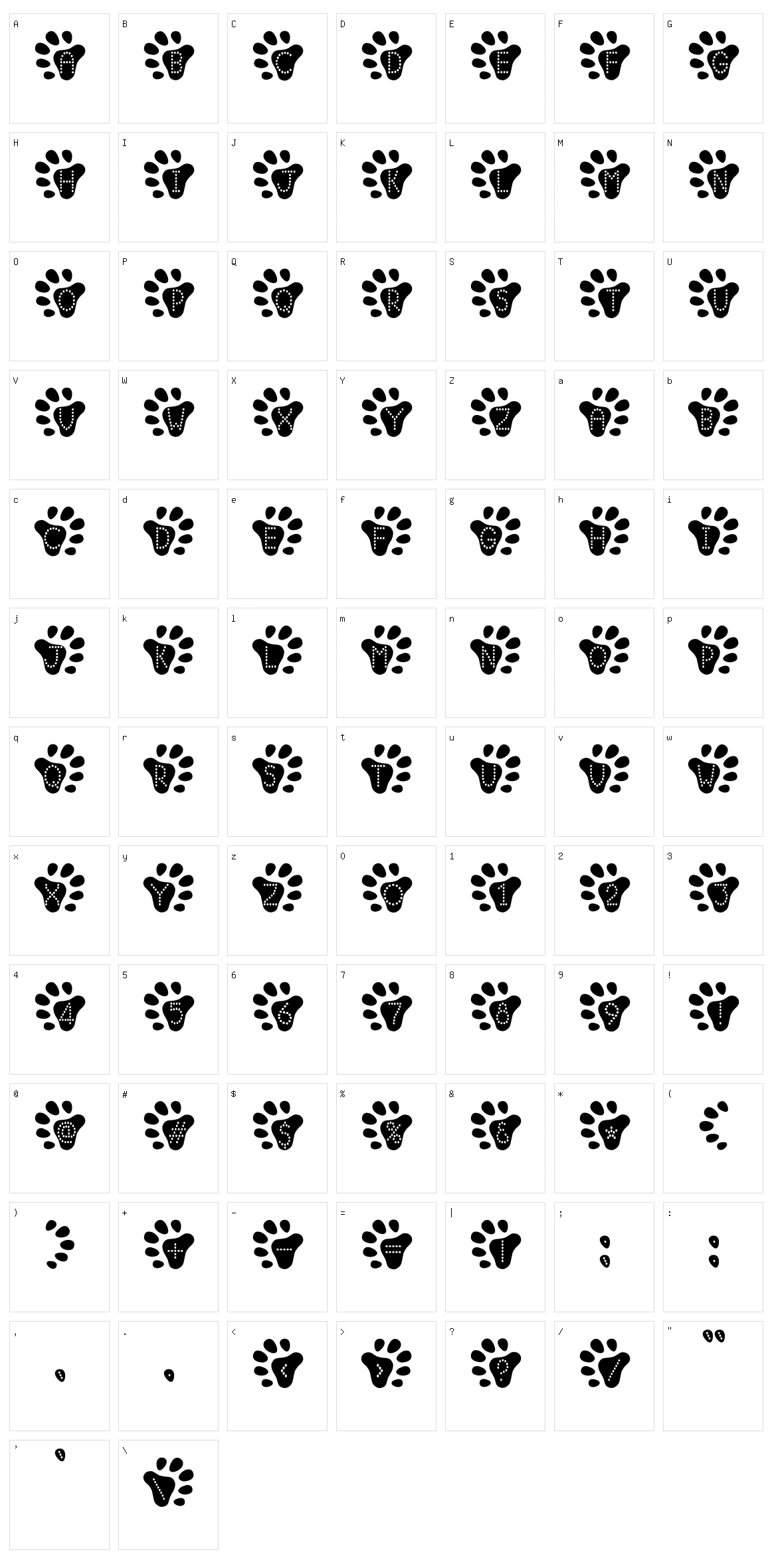 Bearfaced Character Set