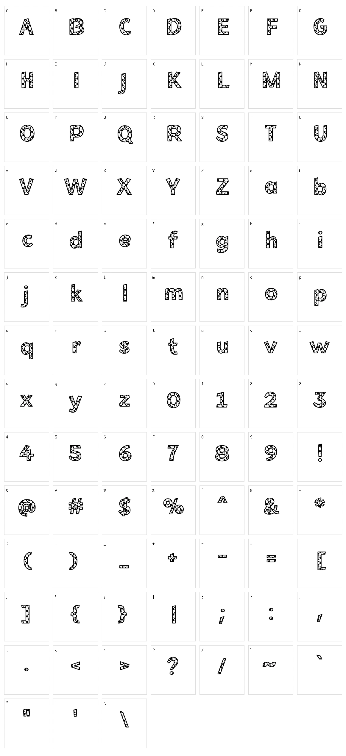 Bee Dotty Character Set