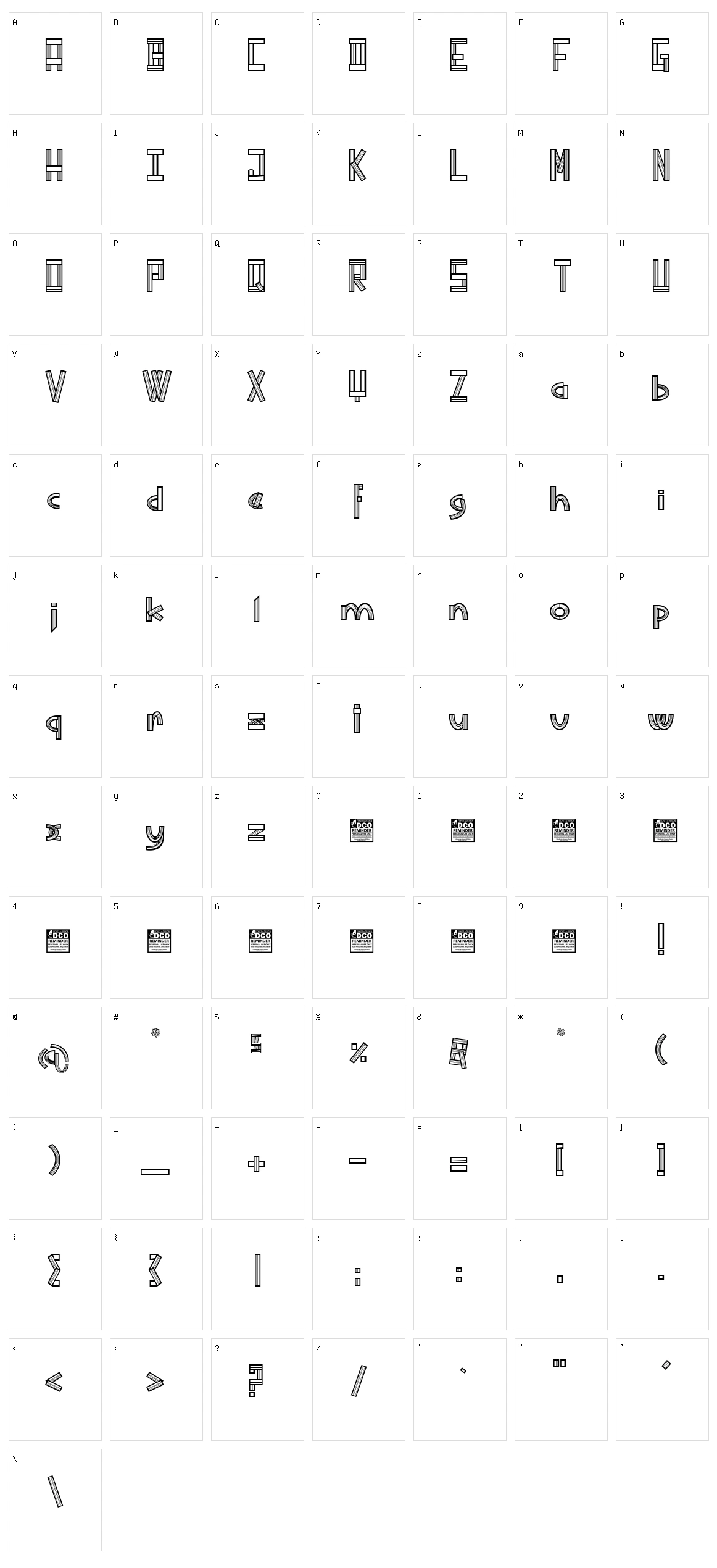 Bees Tracks Character Set
