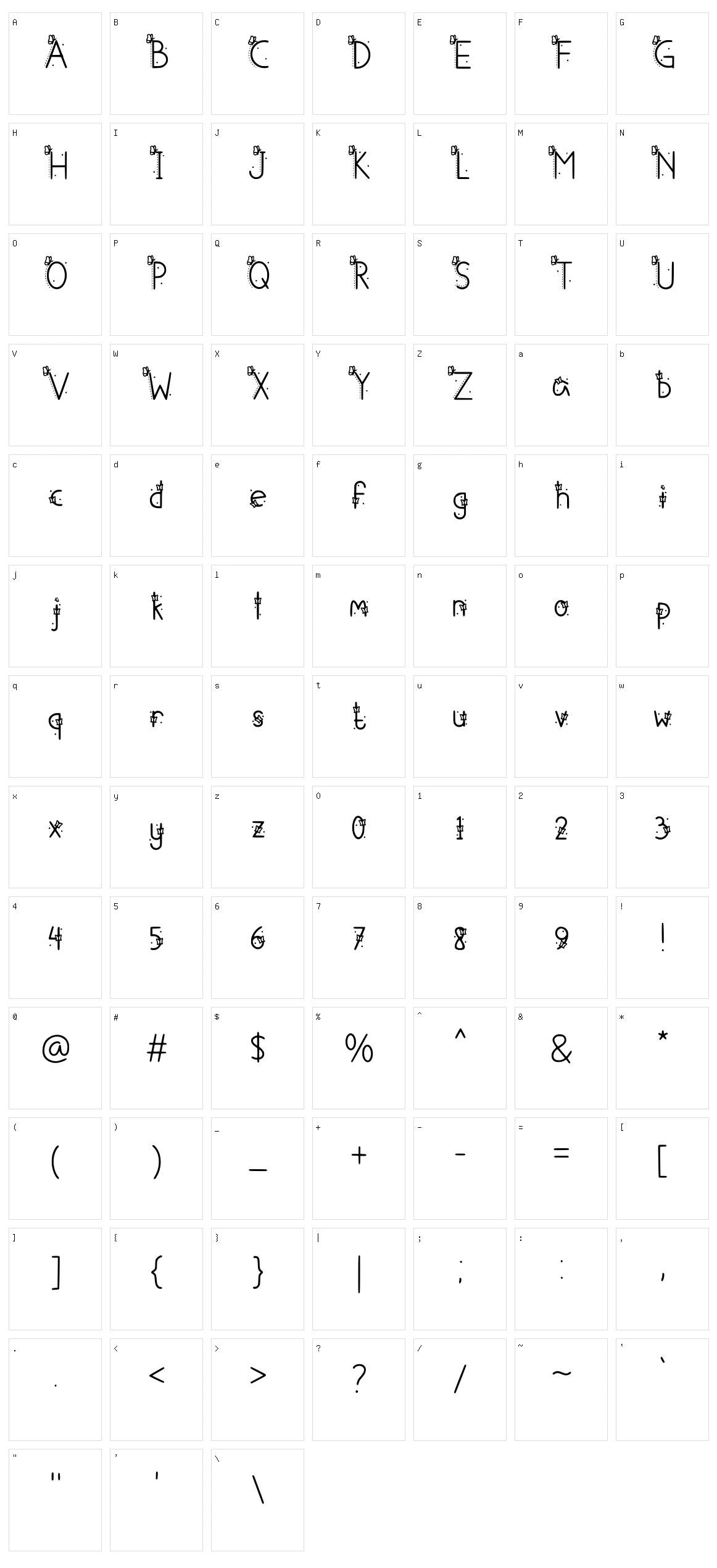 Betterflies Character Set