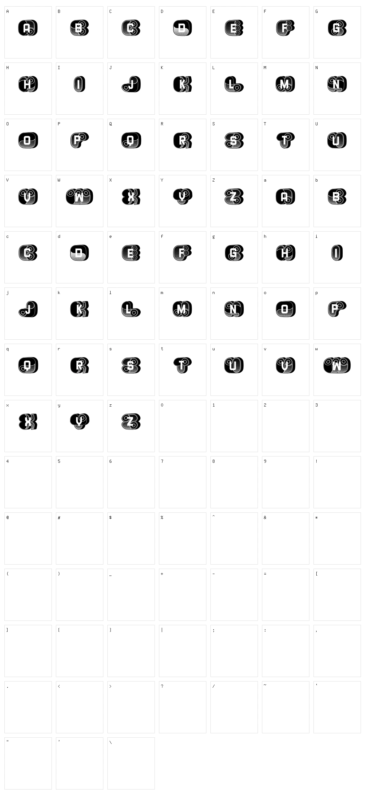 Bifteck Character Set