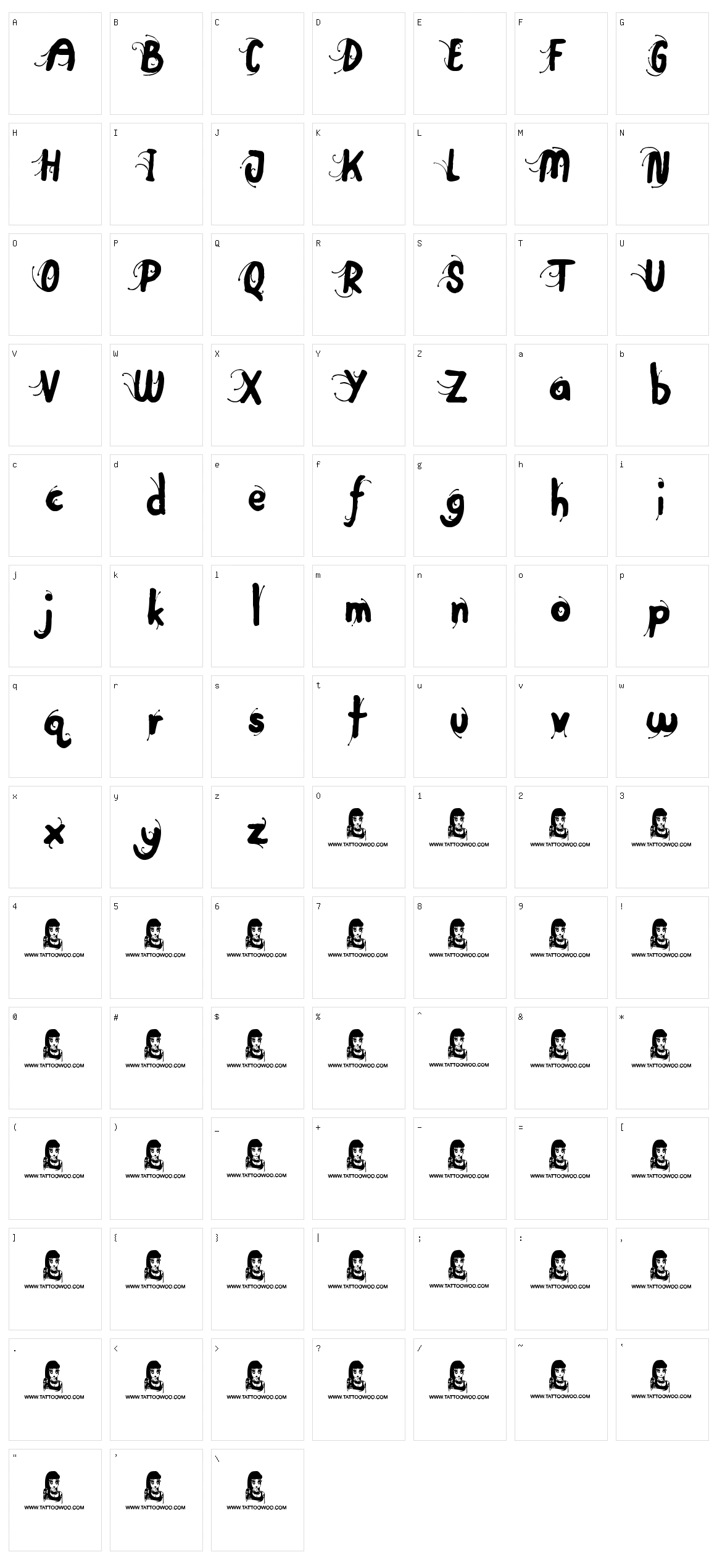 Big Top Character Set