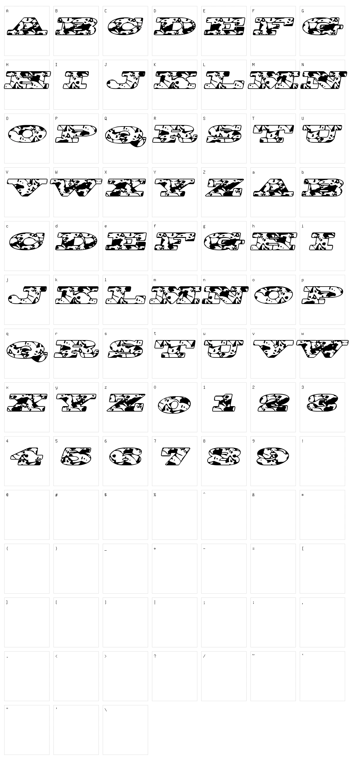 BigSpit Character Set