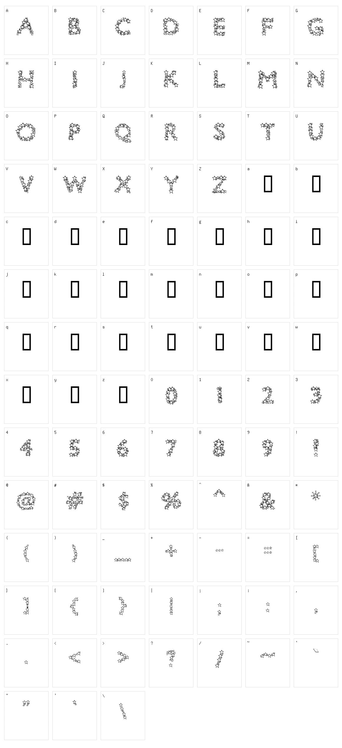 Bingo Star Character Set
