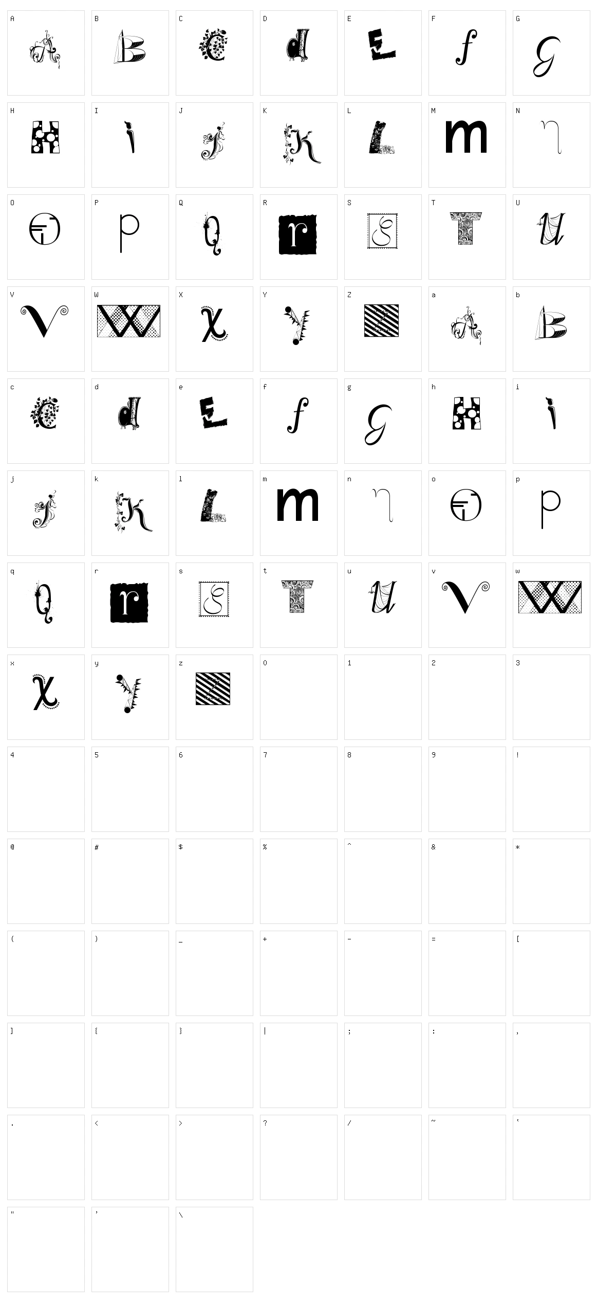 BitsNBobs Character Set