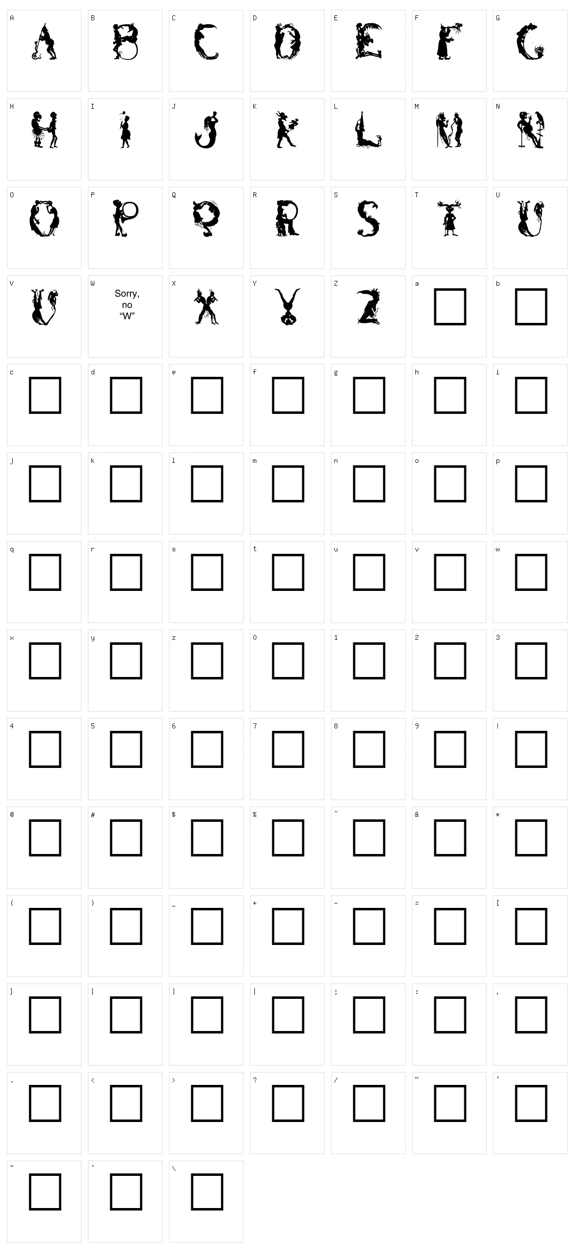 Bizaro Plain Character Set