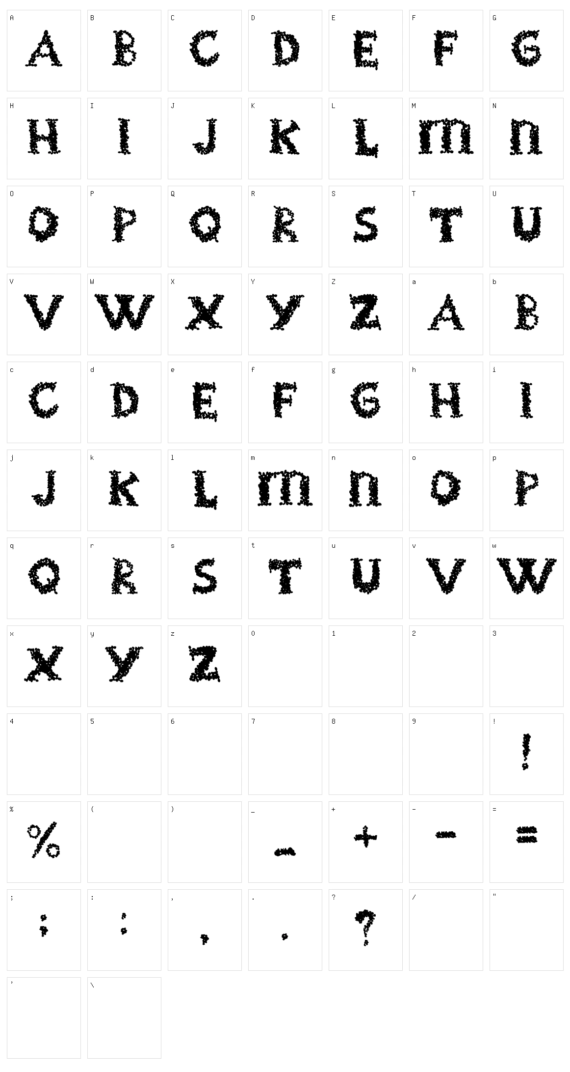 Black Grapes Character Set