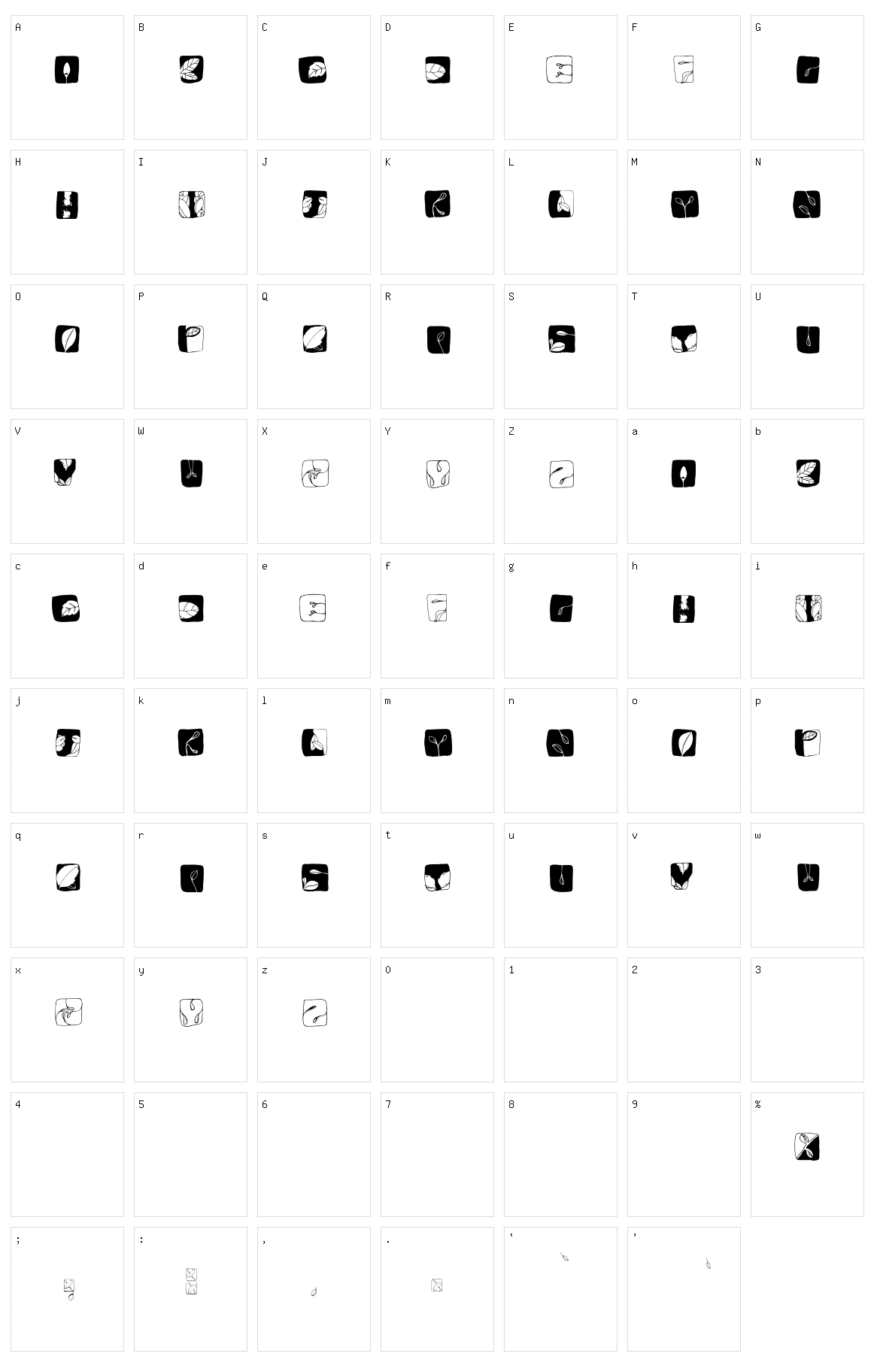 Blaetter Character Set