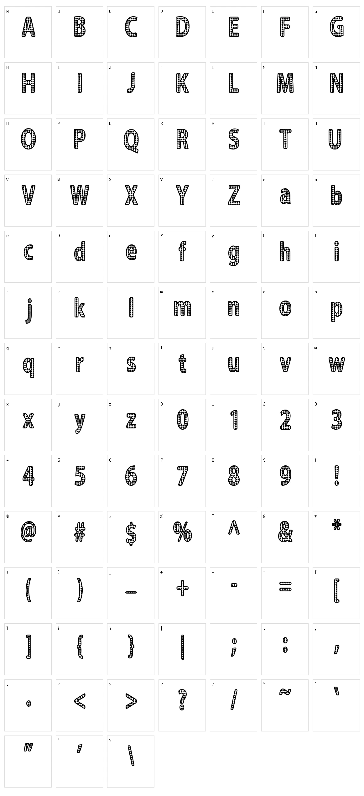 Blinger Character Set