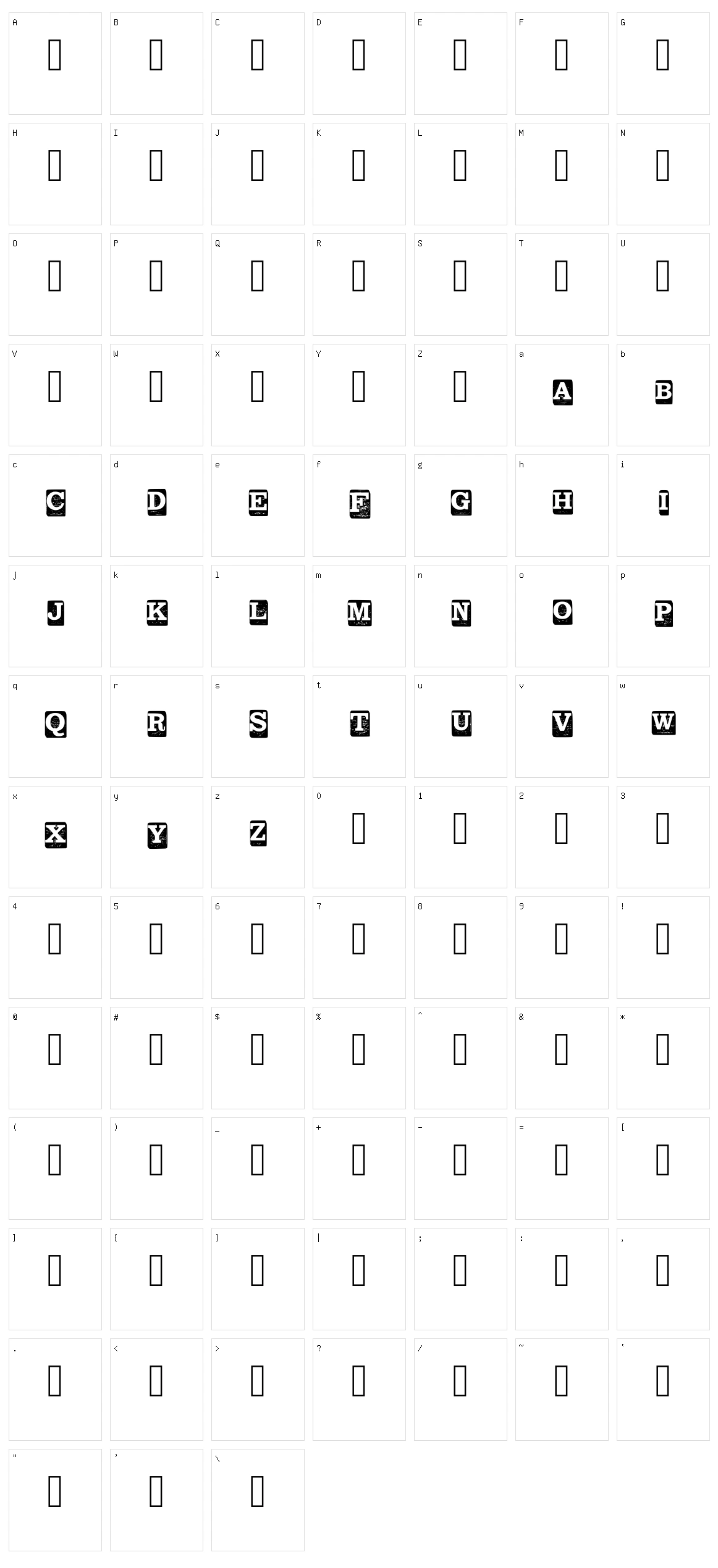 Block Letters Character Set