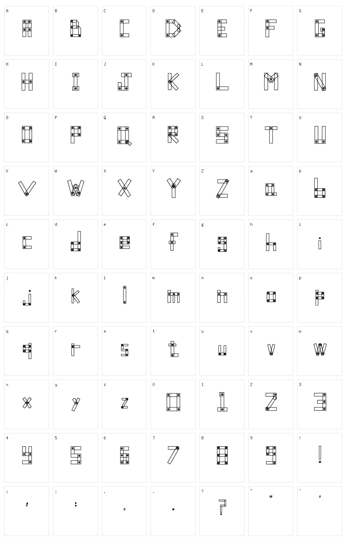 Blocks N Bolts Character Set