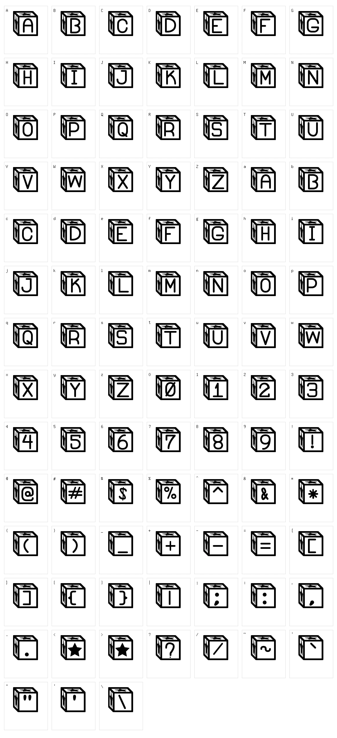Blockys St Character Set