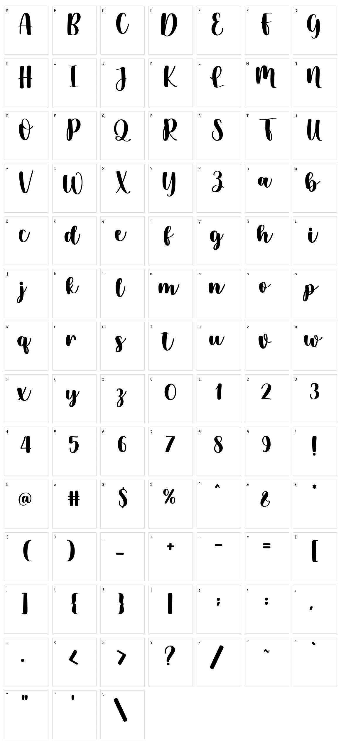 Airbalone Character Set