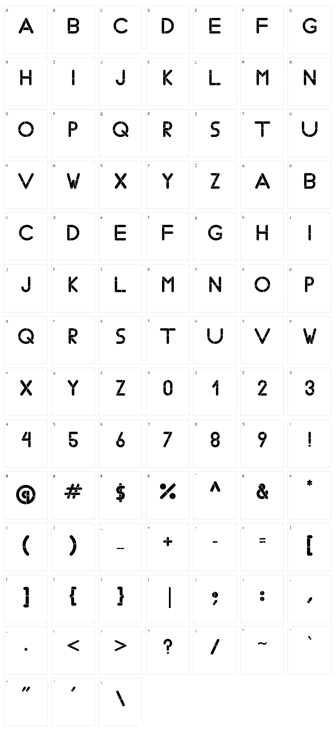 Bobz Type Character Set