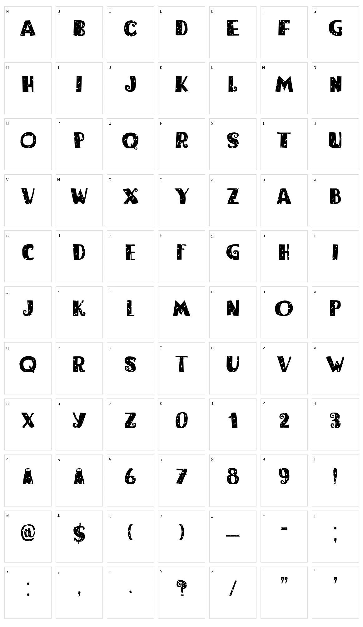 Bogeyman Character Set
