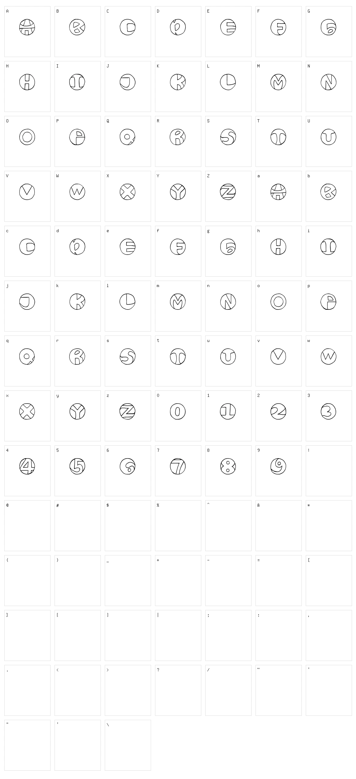 Bombastis Character Set