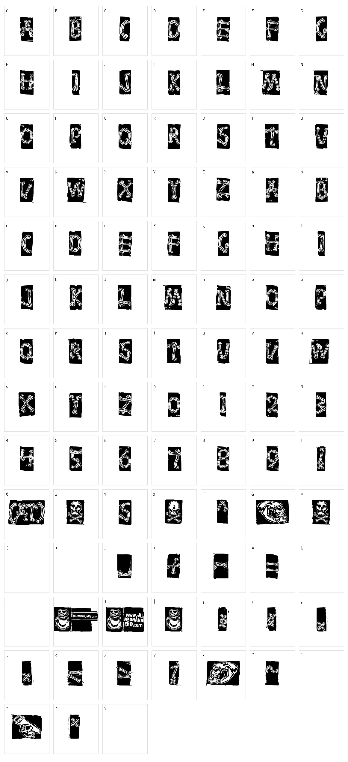 Bones Character Set