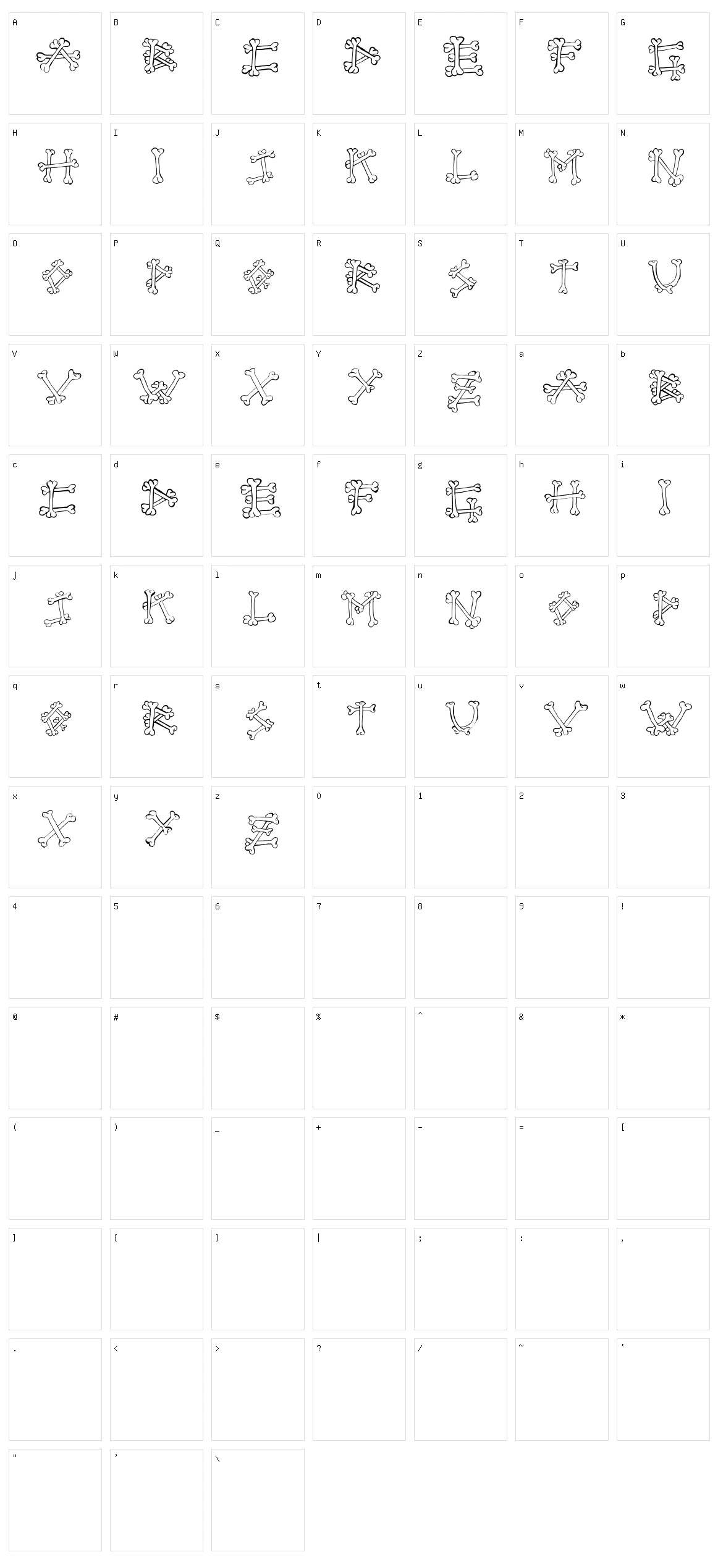 Bones 2 Character Set