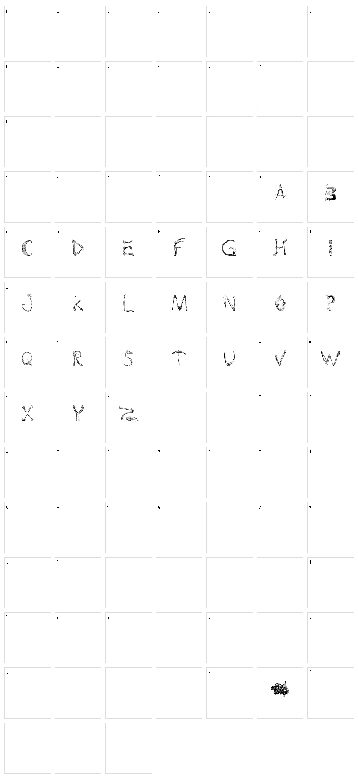 Bones and Chimeras Character Set