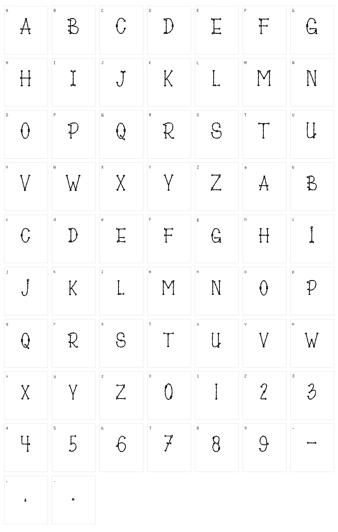 Bones of Muertos Character Set