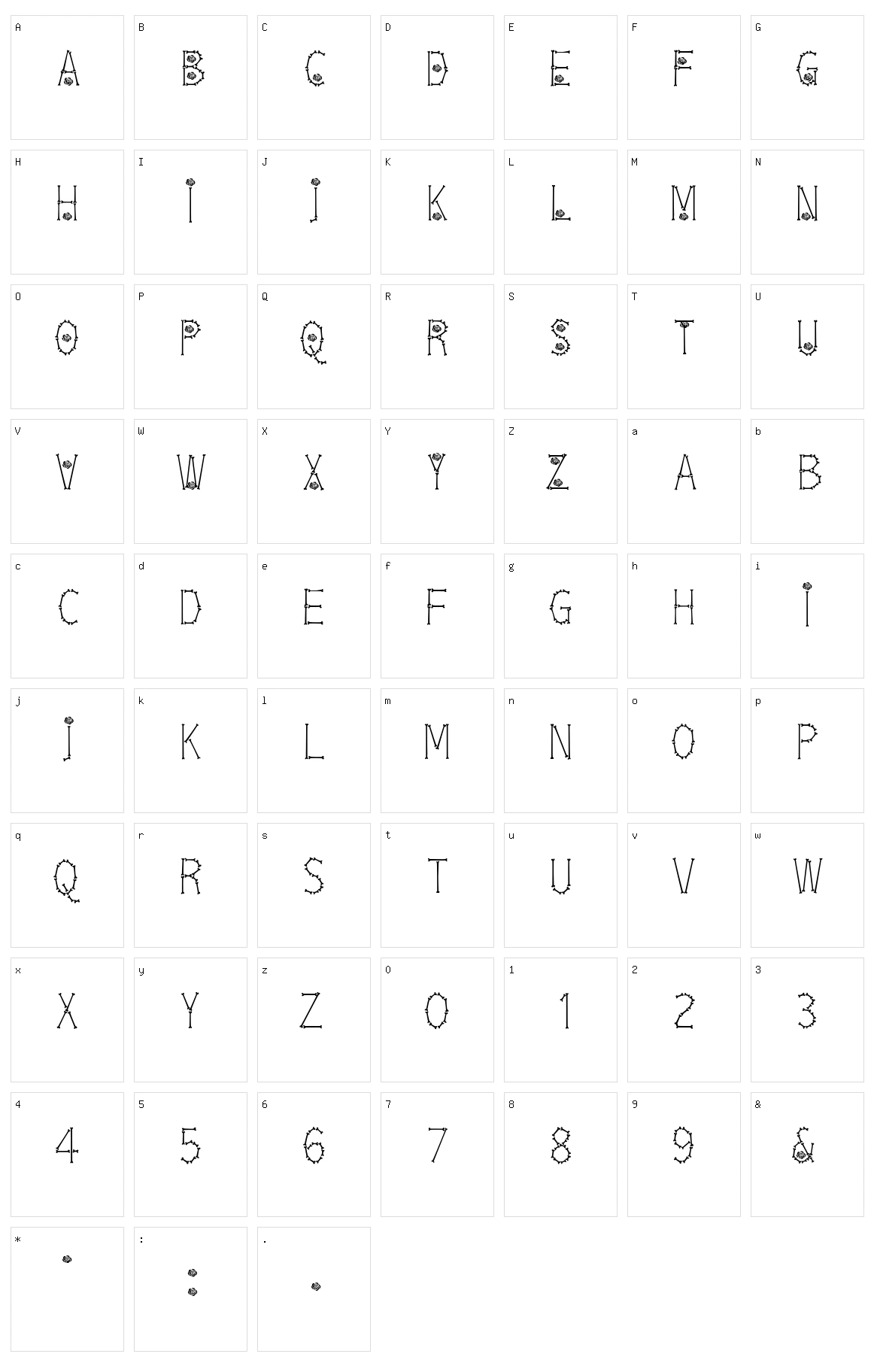 Bones Roses Character Set