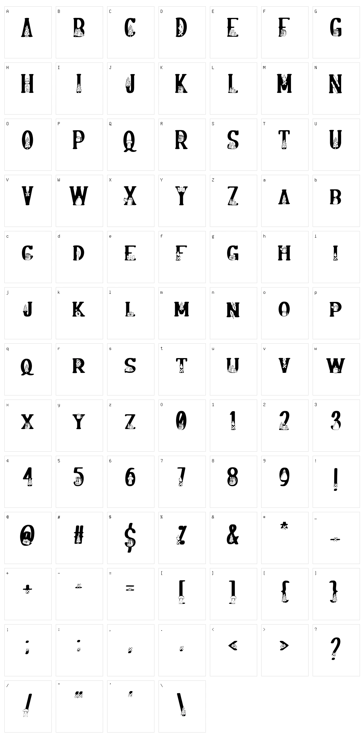 Bonfire Character Set