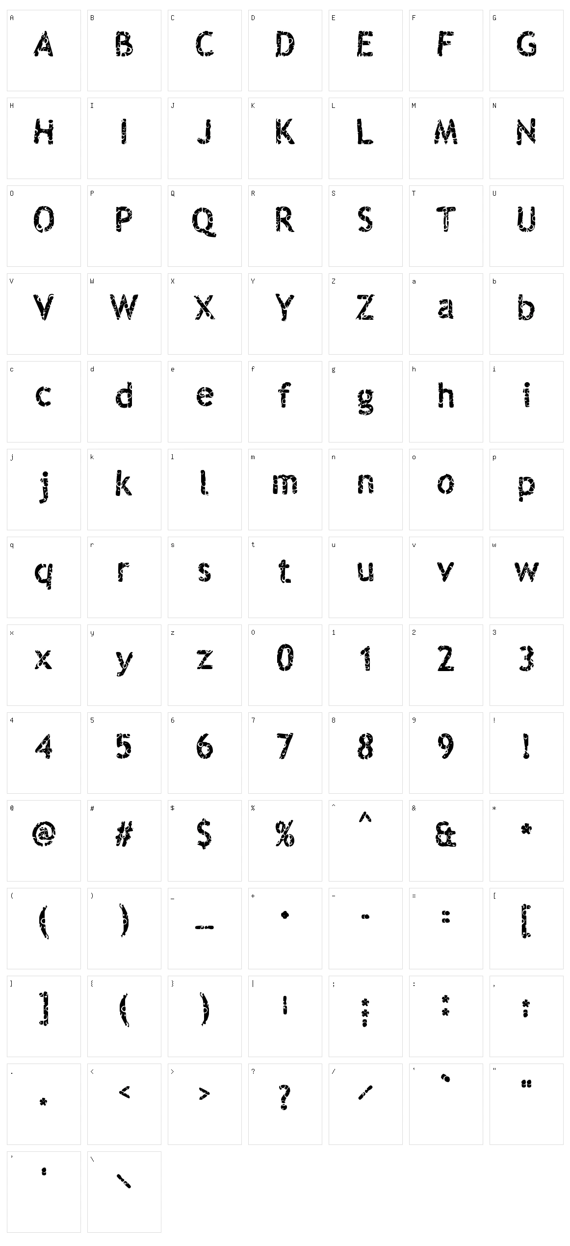 Boulevard Character Set