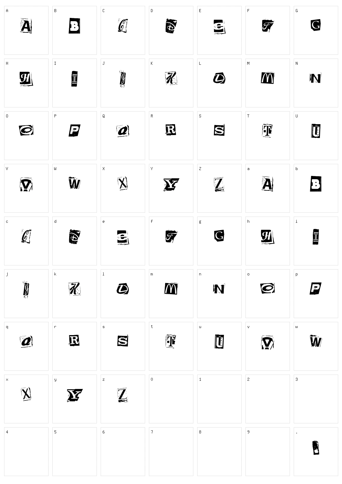 Brands Kidnapped Character Set