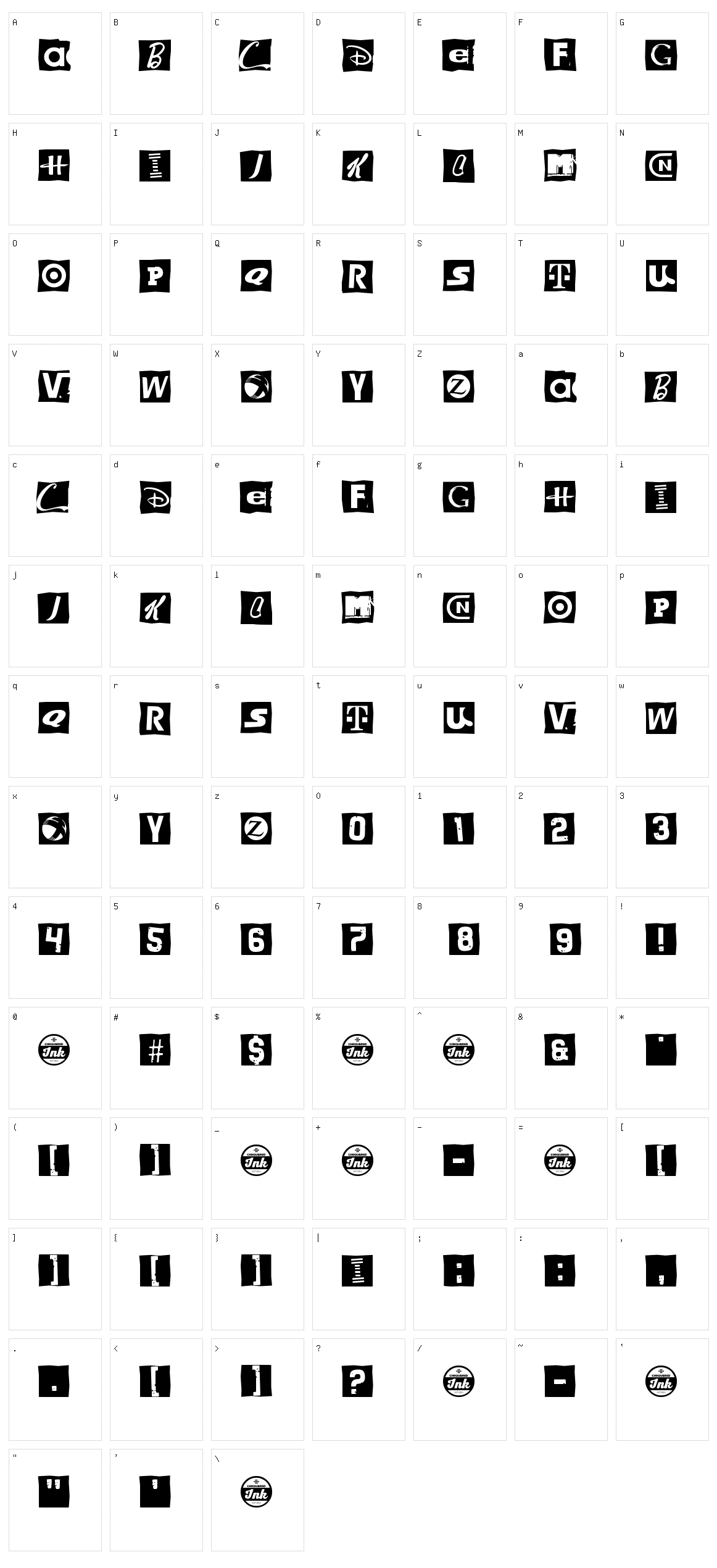 Brandsom Character Set