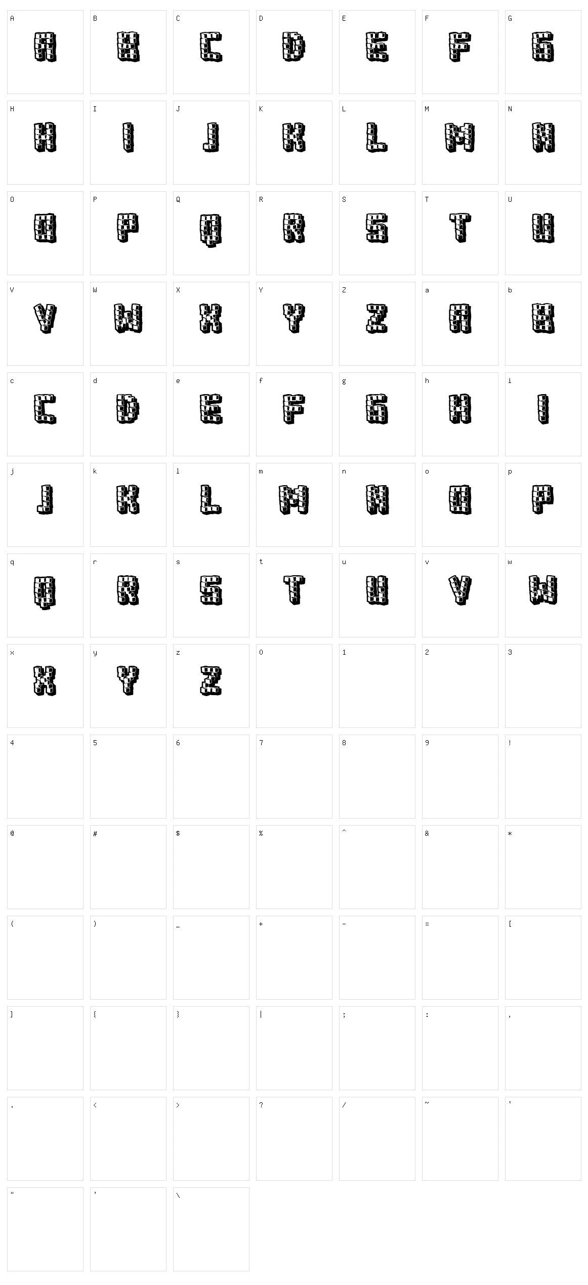 Bricks Character Set