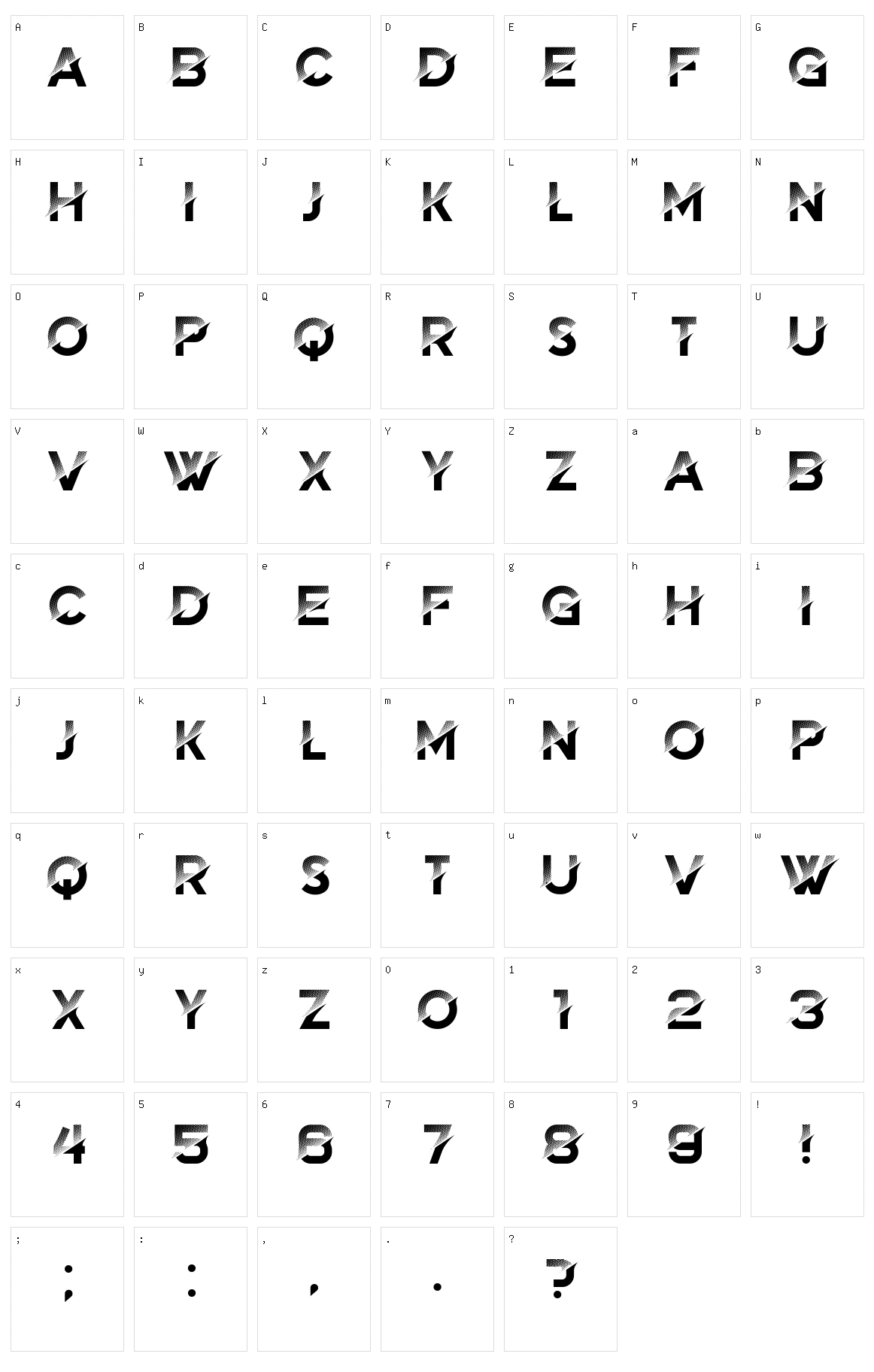 Brightness Character Set