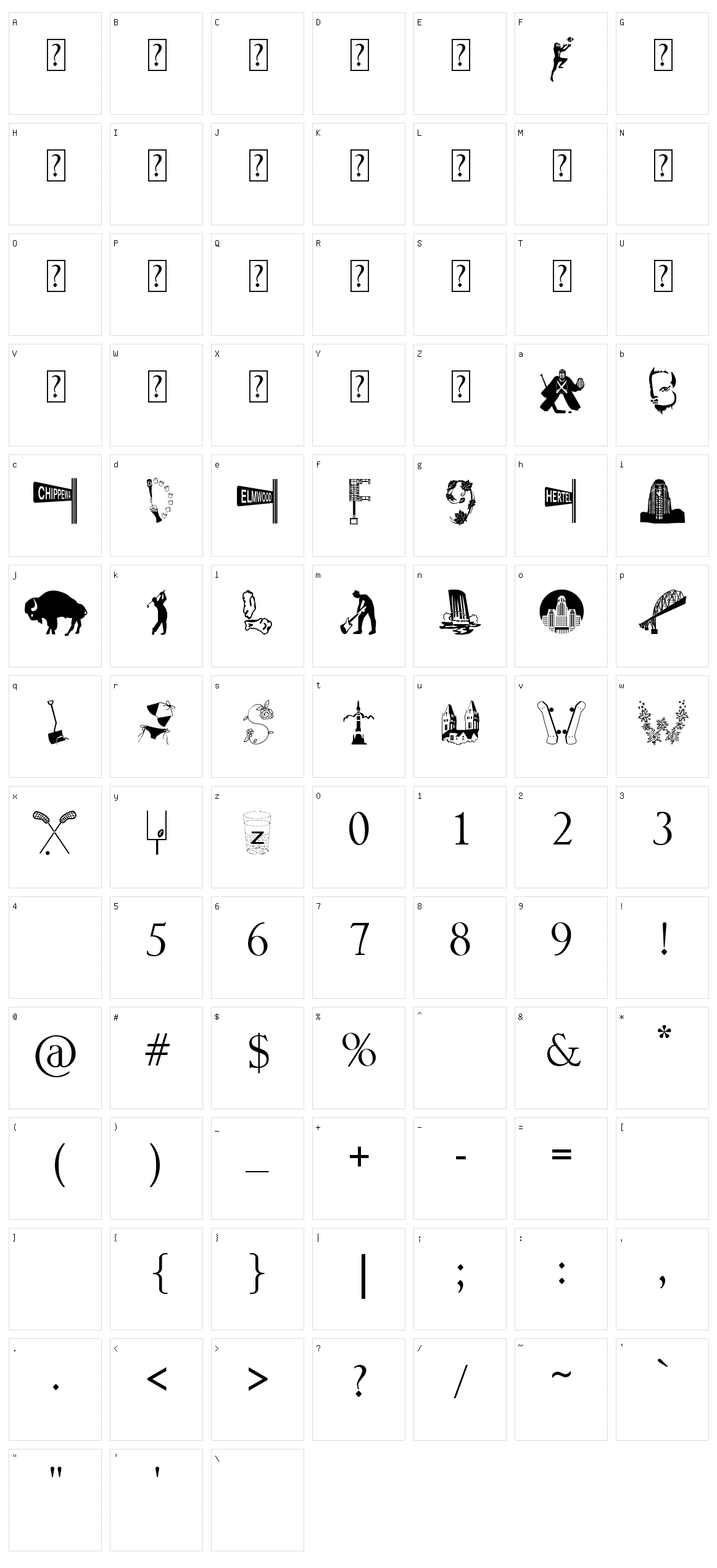 BuffalO Character Set