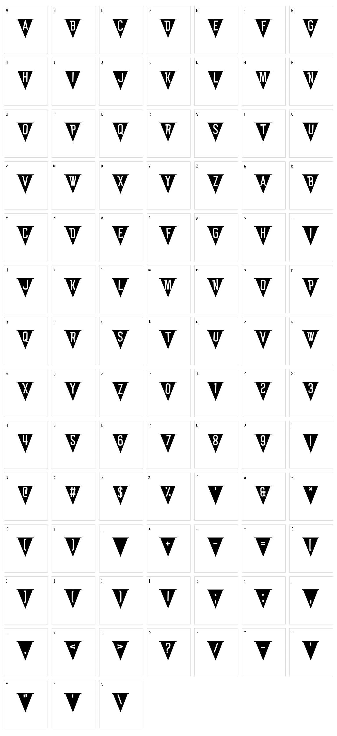 Bun Ting Character Set