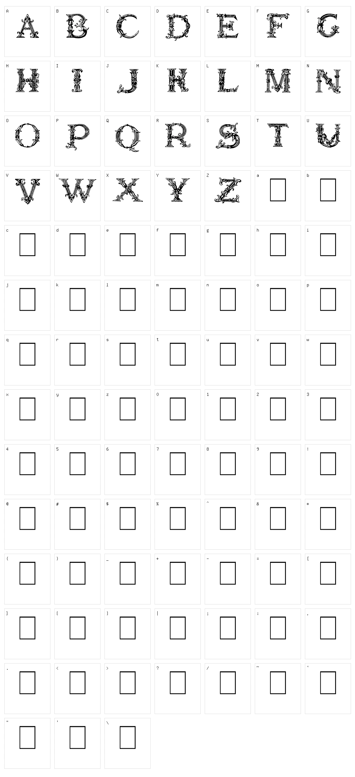 Burgoyne Initials Character Set