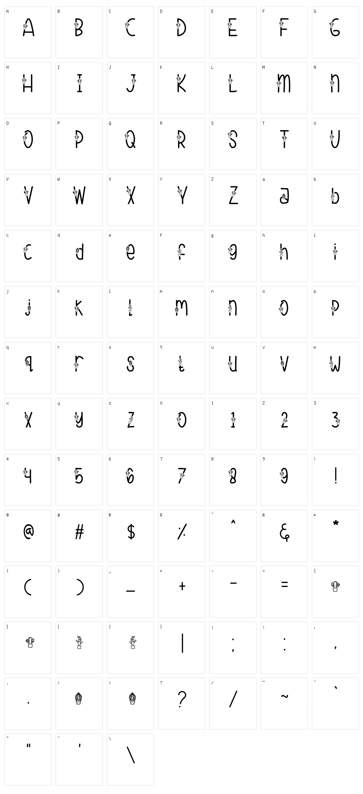 Cactuses Character Set