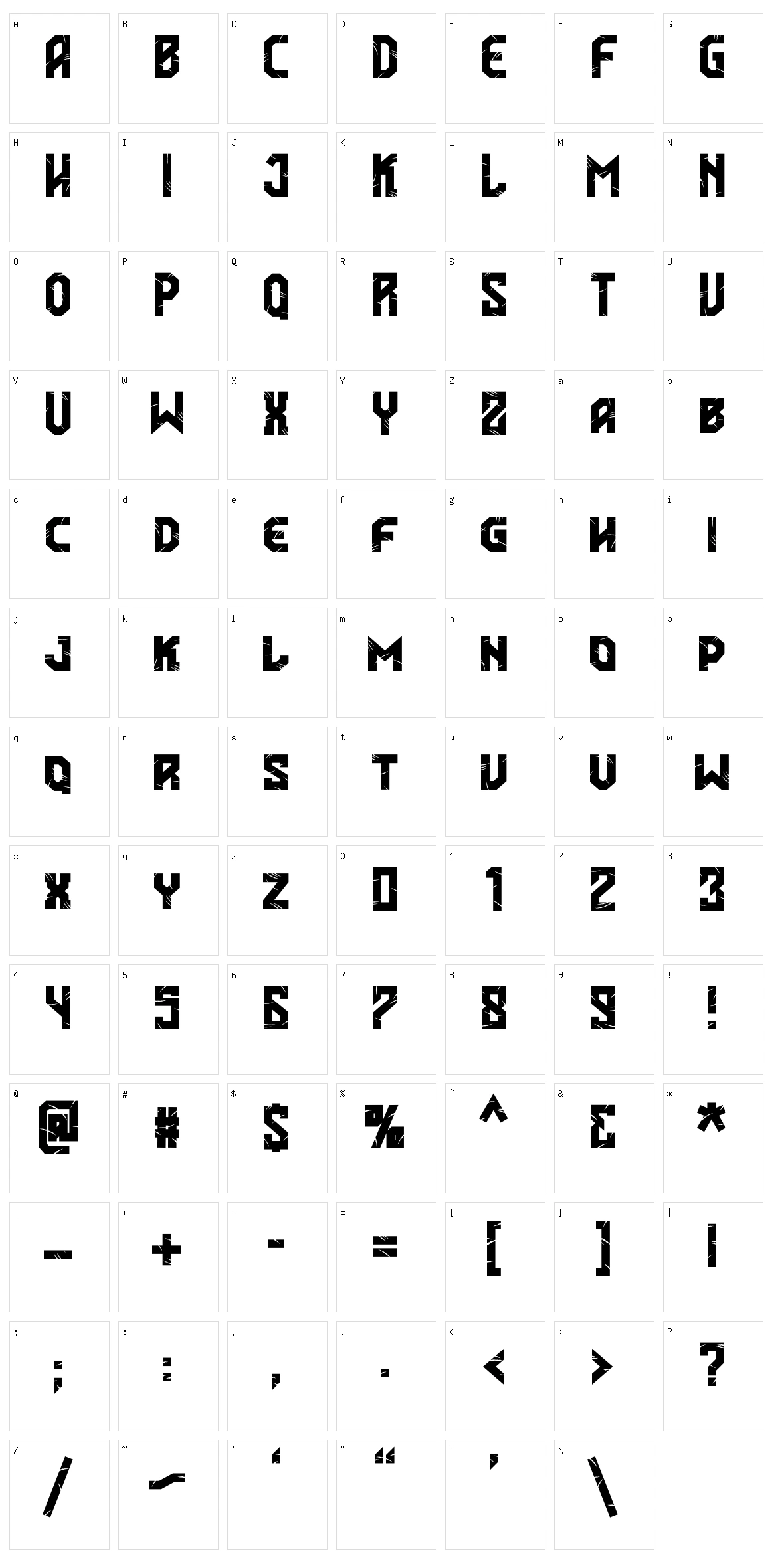 Cakar Monyet Character Set