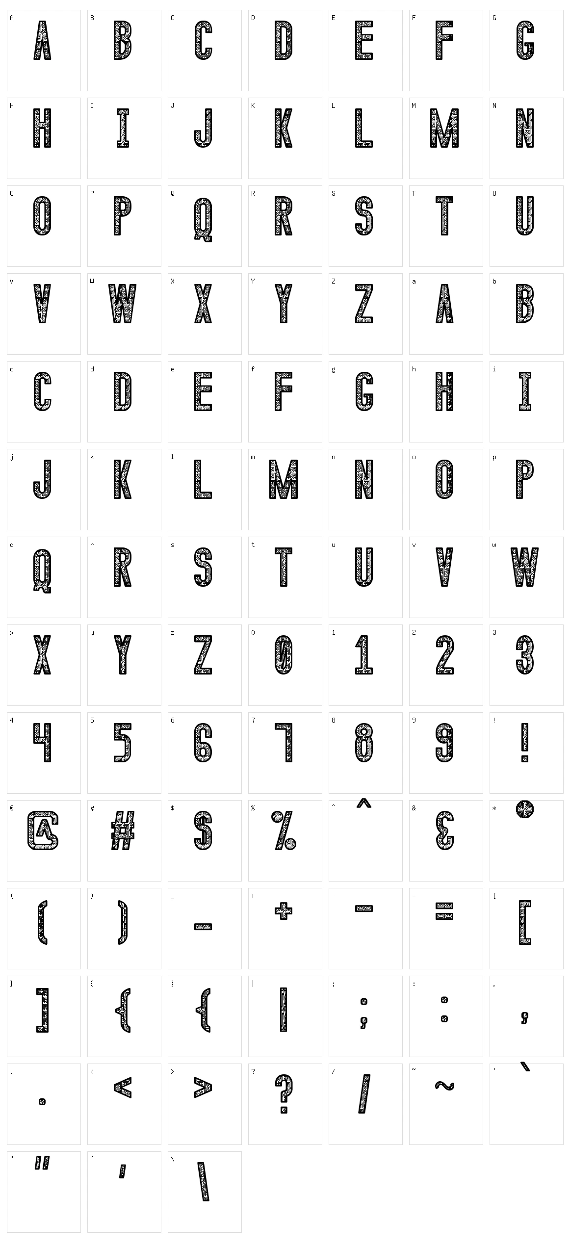 Calendulia St Character Set
