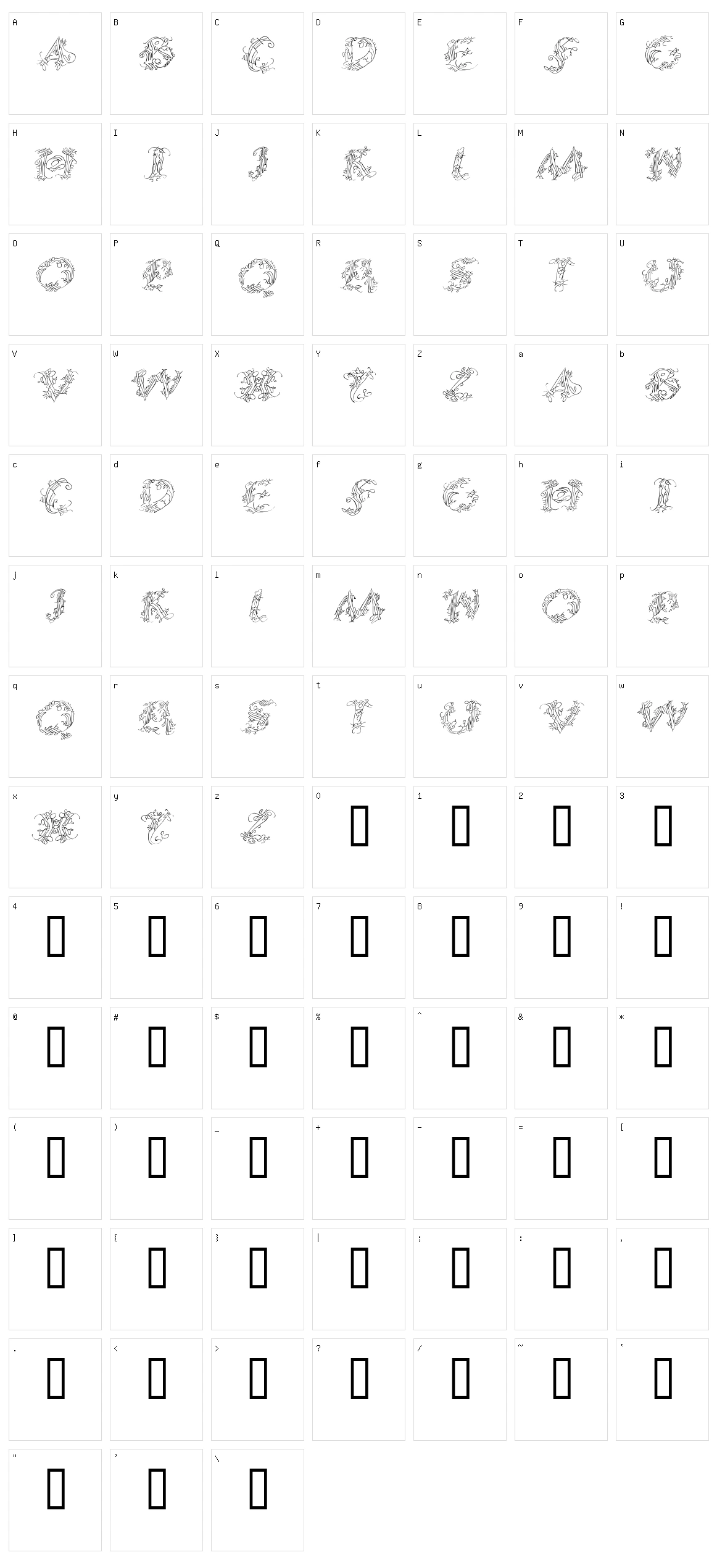Callipsografia Character Set