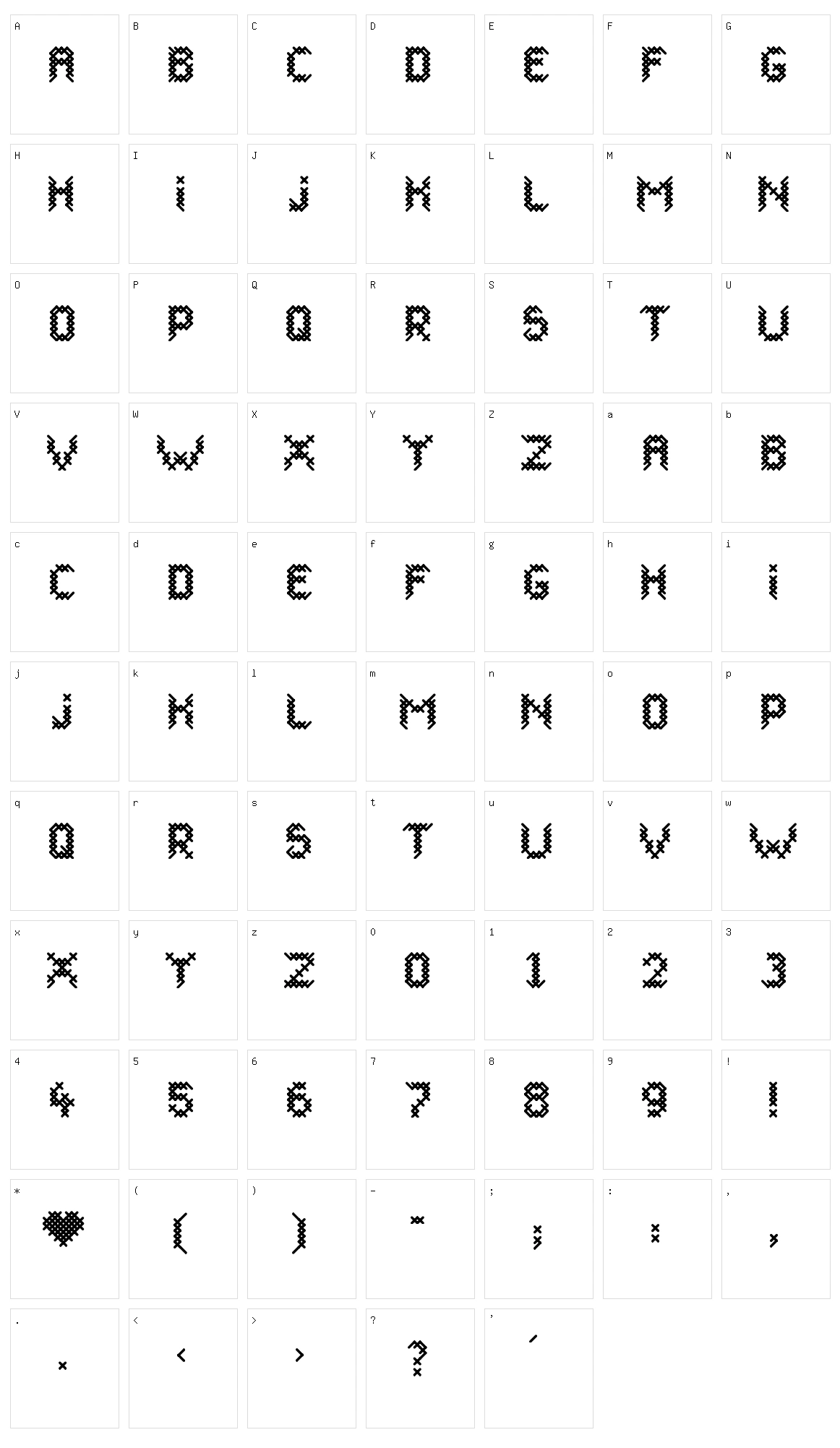 Canevas Character Set