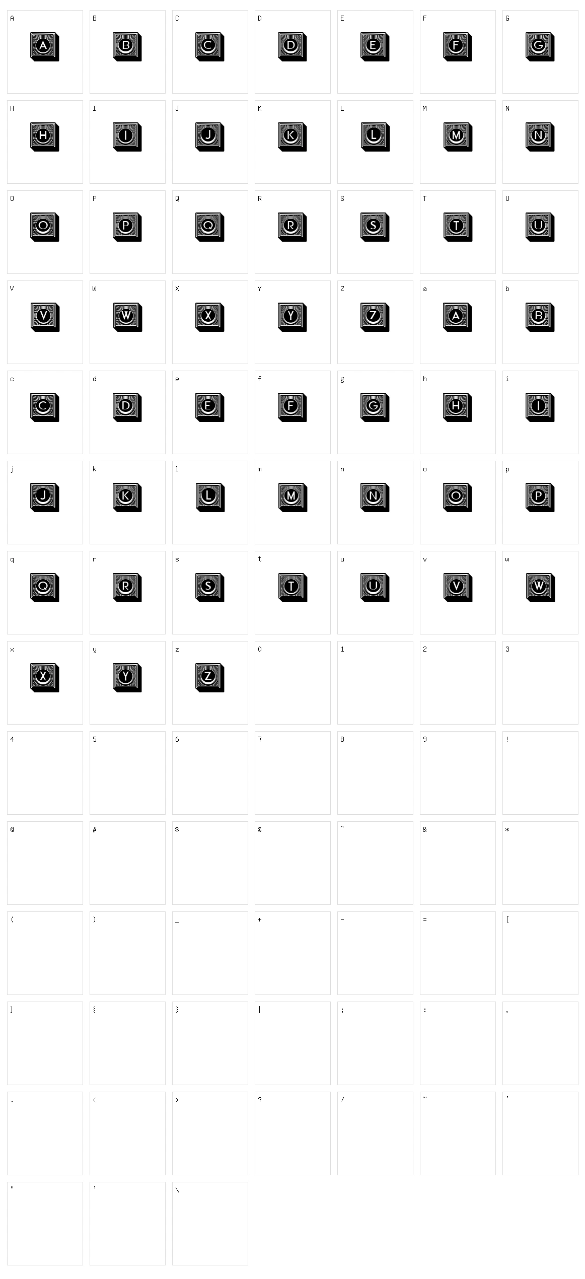 Capitalica Character Set