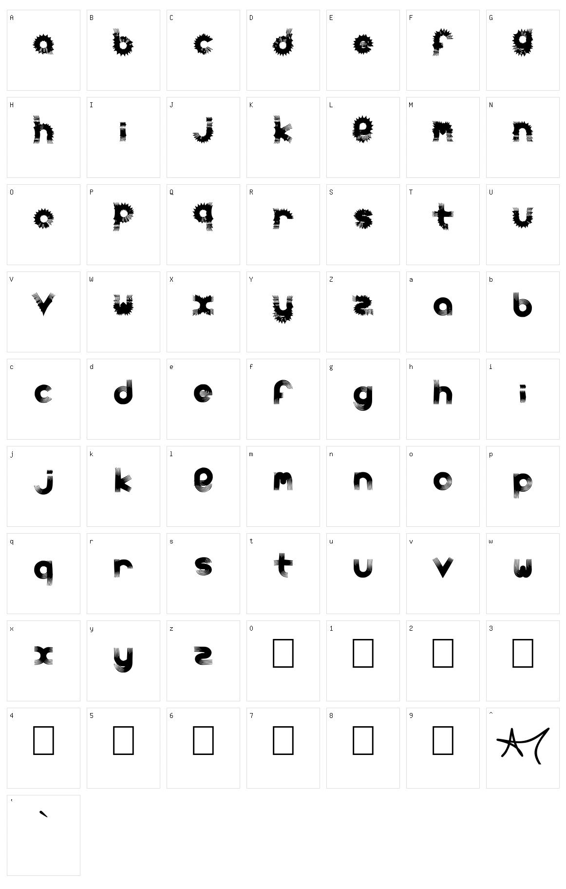 Carbonchaos Character Set
