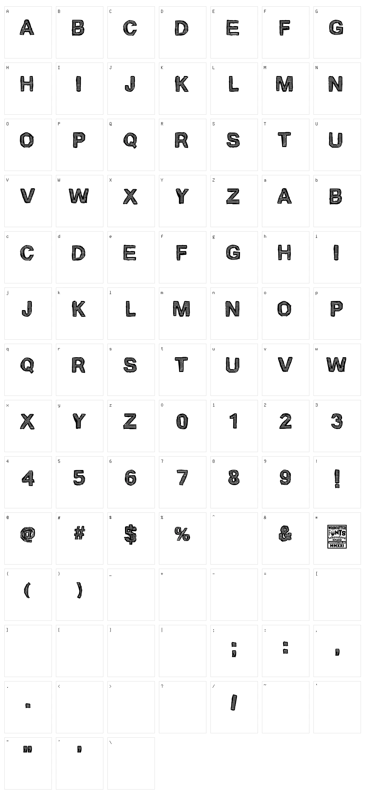 Cardinale 370 Character Set