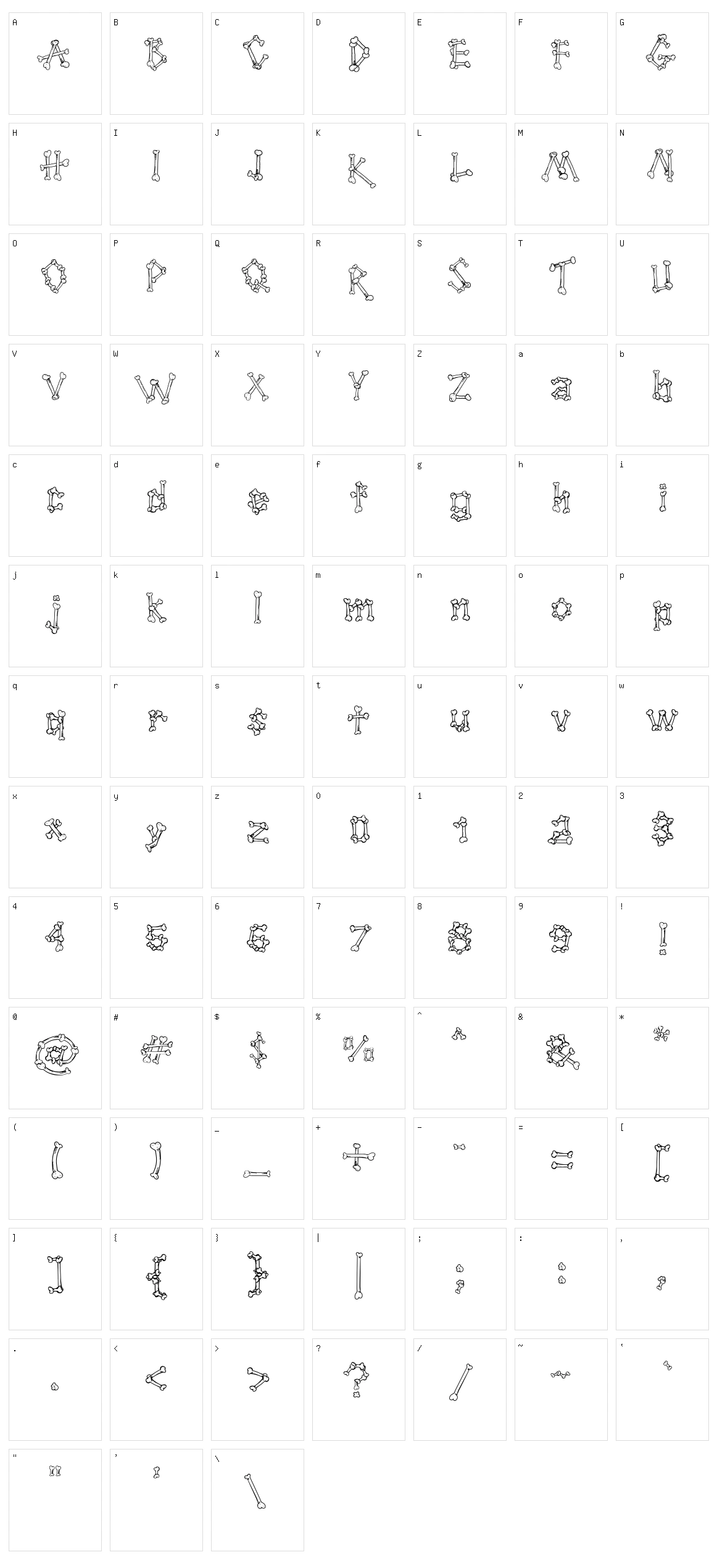 Cartoon Bones Character Set