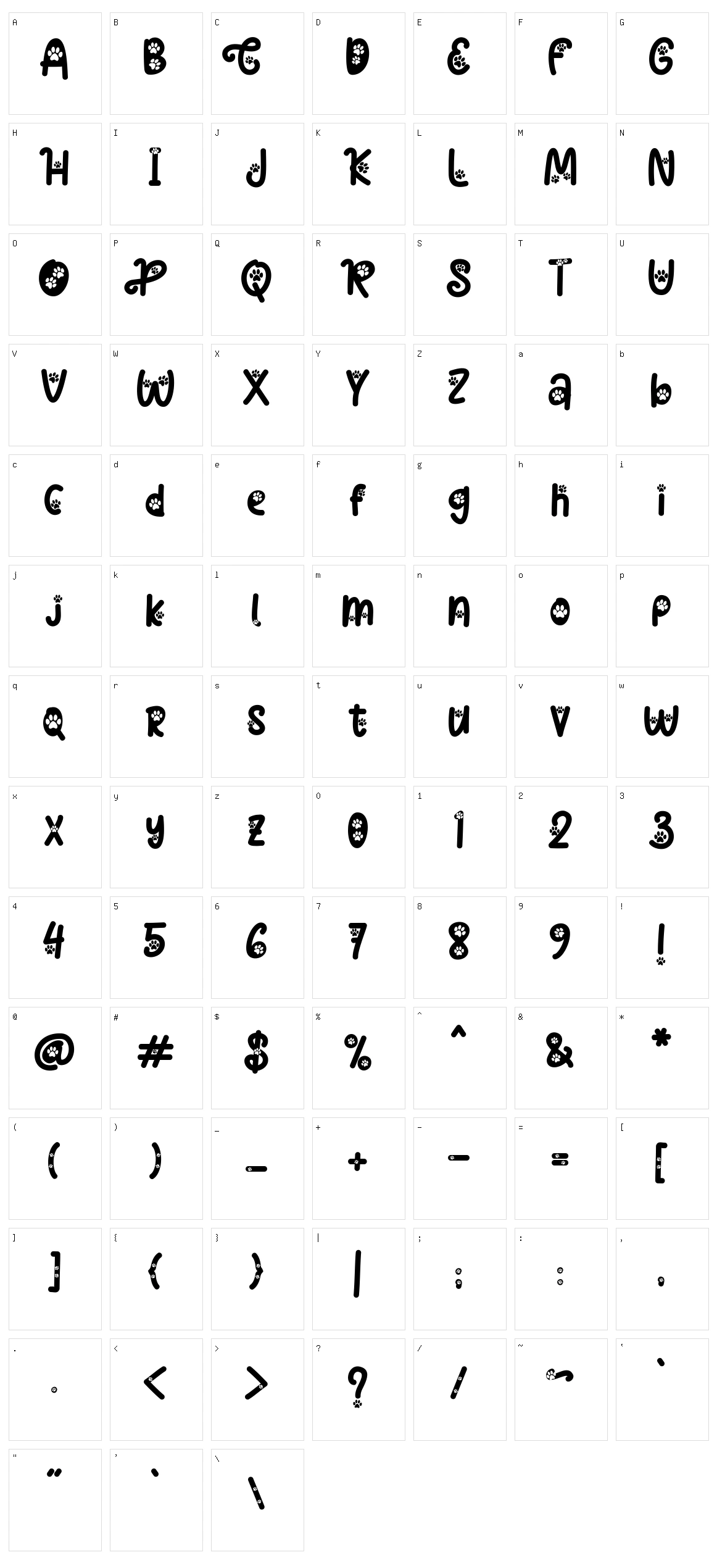 Cat Paw Character Set