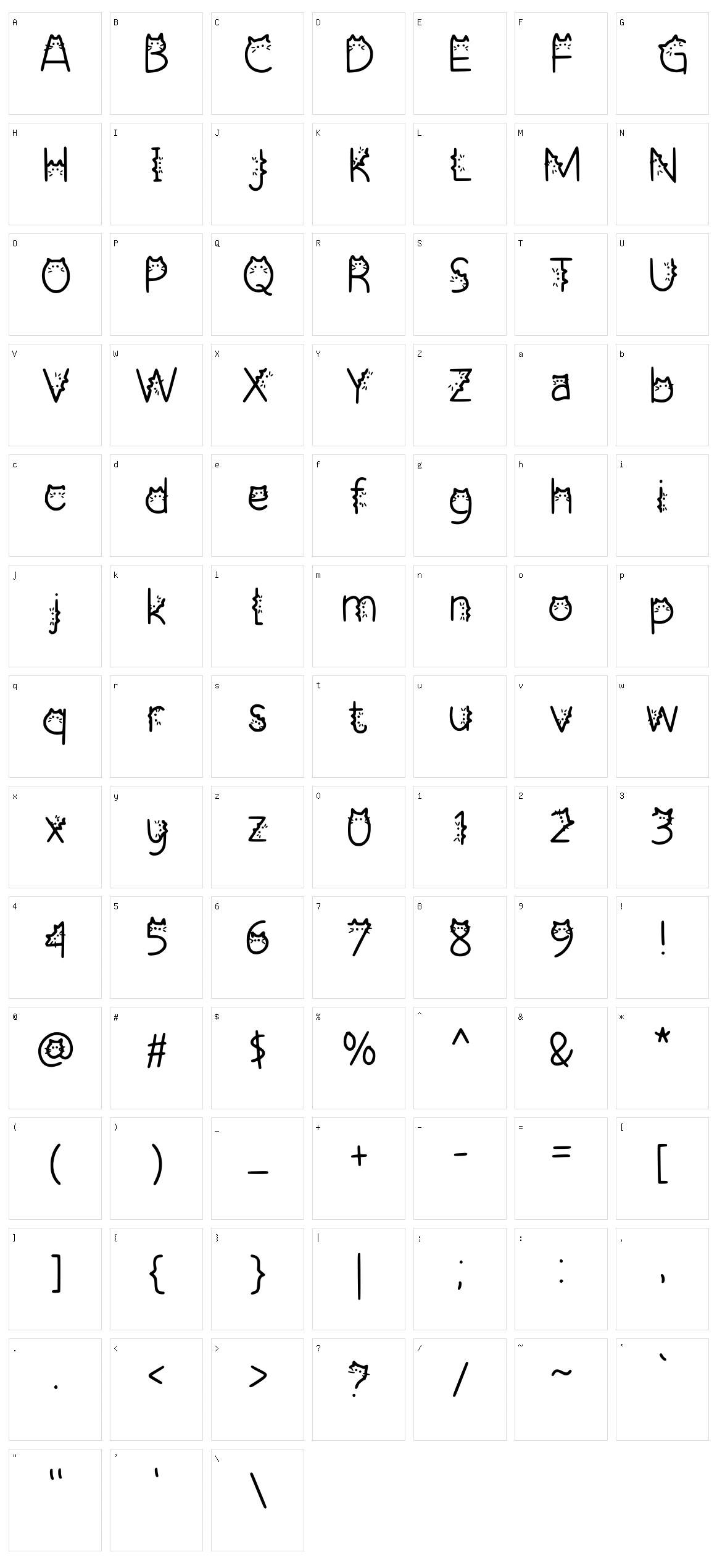 Cattie Character Set